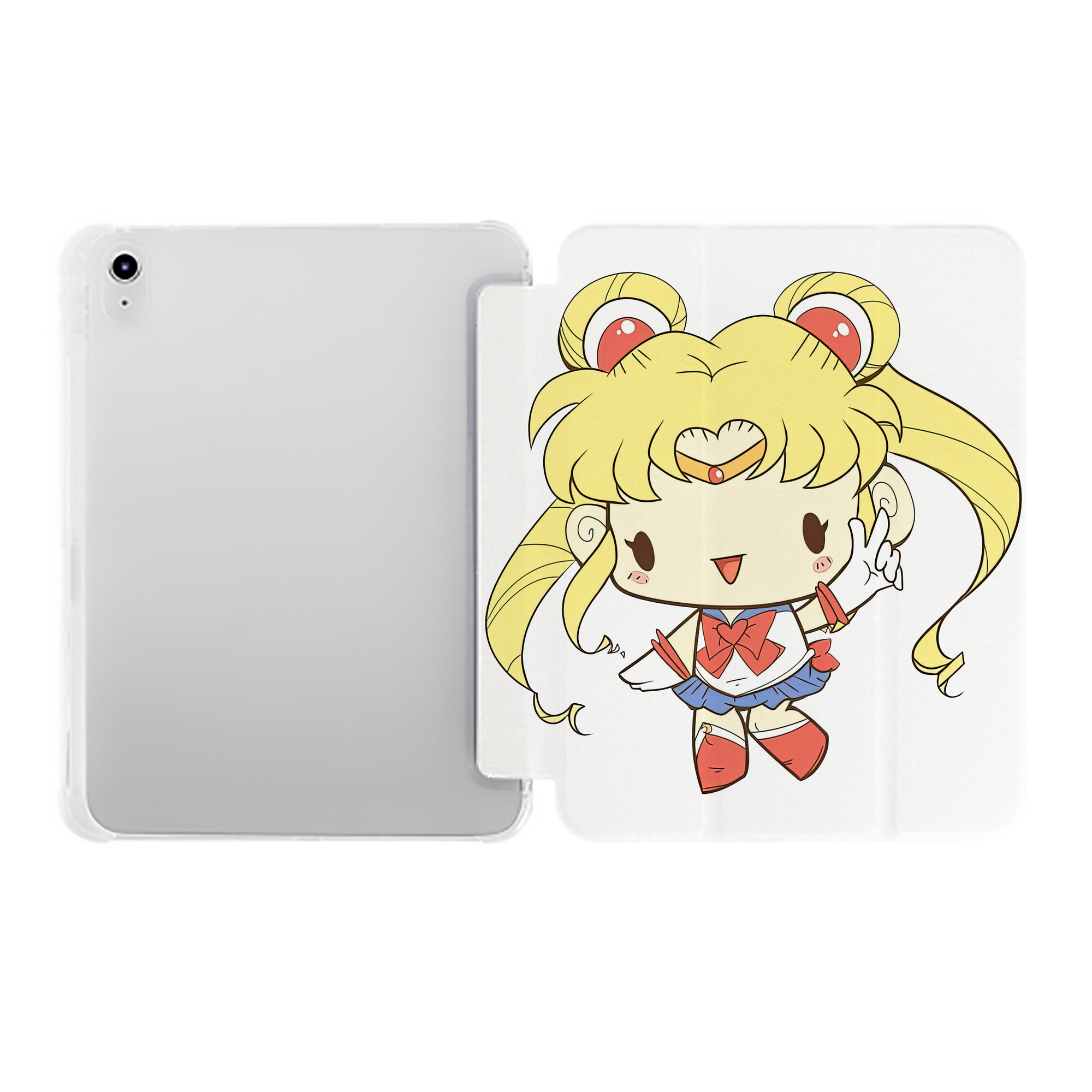 （画像用） 美少女戦士セーラームーン 月野 うさぎ つきの うさぎ Sailor Moon Tsukino Usagi IPad ケース ペン収納付き 三つ折りスタンド PUレザー×シリコン 対応機種9.5/10.5/10.9インチ